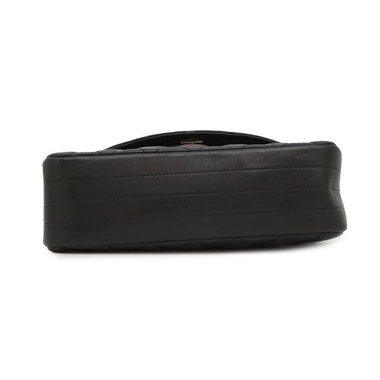 CHANEL Matelasse Half Moon ChainShoulder Black Lambskin