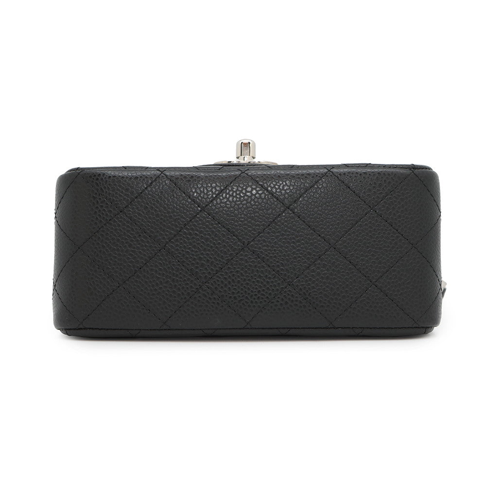 CHANEL Mini Matelasse ChainShoulder Bag BlackA35200 Caviar Leather Size 17