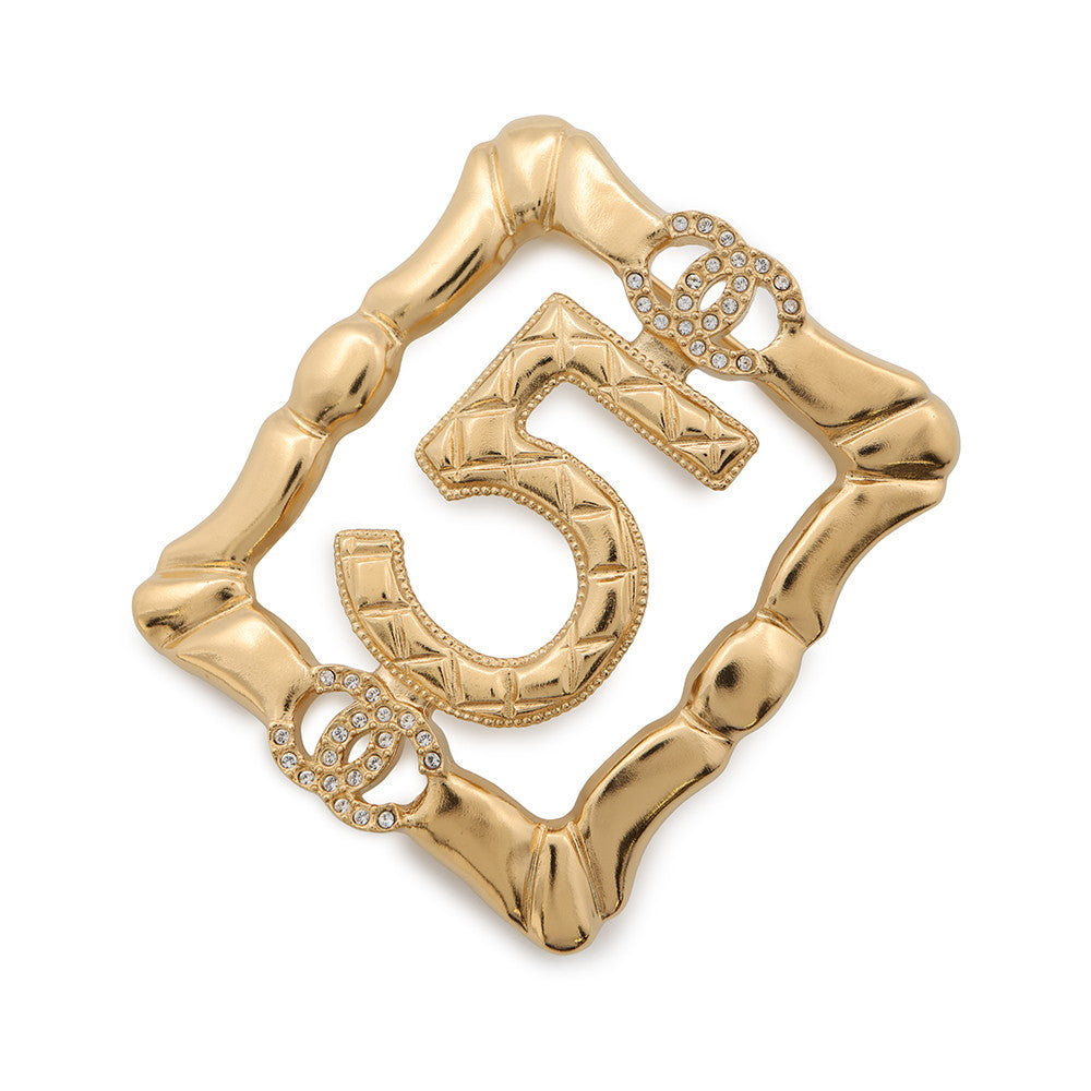 CHANEL No.5 BroochABD760 Gold Plated Rhinestone