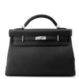 HERMES Kelly Maxi Inside Black Togo Leather Size 42