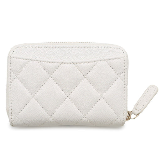 CHANEL Classic zip coin purse WhiteAP0216 Caviar Leather