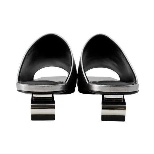 HERMES Sandals《Idol》 Silver Leather Size 36