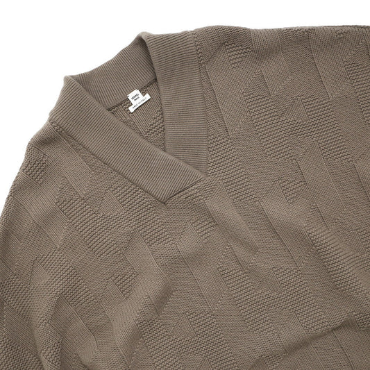HERMES Poncho "H" motif Size 34 Brown Wool 100%