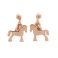 HERMES Cheval Grand Palade Earrings Pink Gold Metal Lacquer