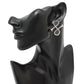 HERMES Col H Earrings Black Swift Leather Metal