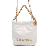 CHANEL CHANEL 22 Mini Shoulder Bag WhiteAS3980 Shiny Calf Leather