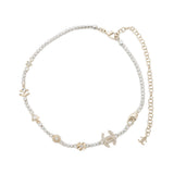 CHANEL CC Logo NecklaceABE912 Gold Plated Rhinestone Faux Pearl