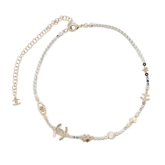 CHANEL CC Logo NecklaceABE912 Gold Plated Rhinestone Faux Pearl