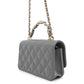 CHANEL Matelasse 2WAY Chain Wallet Gray Lambskin