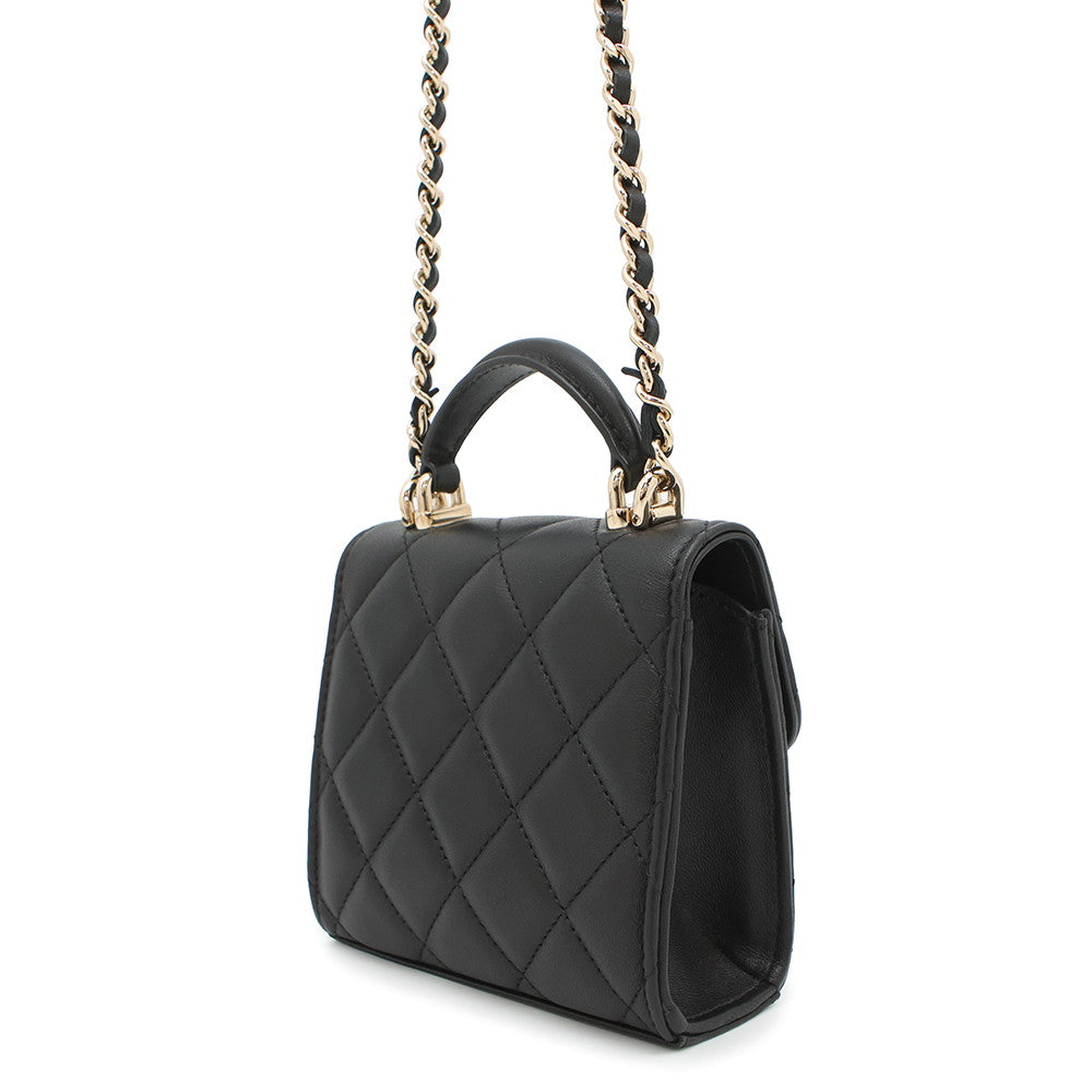 CHANEL Matelasse Top Handle ChainClutch Bag BlackAP2682 Lambskin