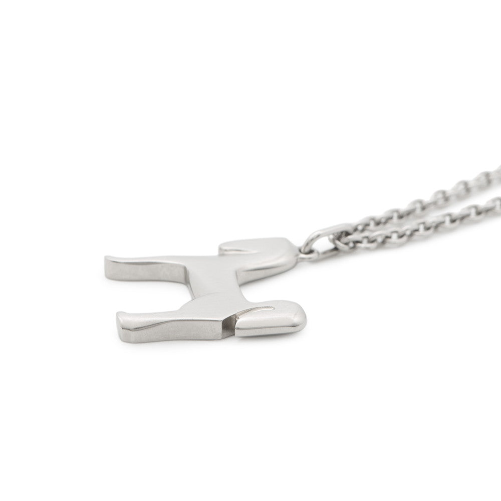 HERMES Panash Necklace Silver Metal