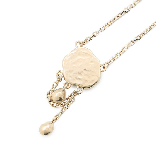 CHANEL CC Logo Cloud Design Necklace Gray/GoldABF889 Metal Faux Pearl  Rhinestone