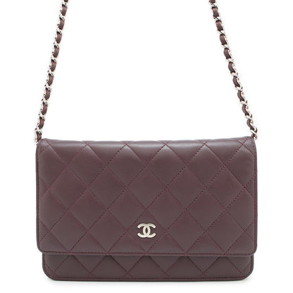 CHANEL Matelasse Chain wallet PurpleA33814 Lambskin