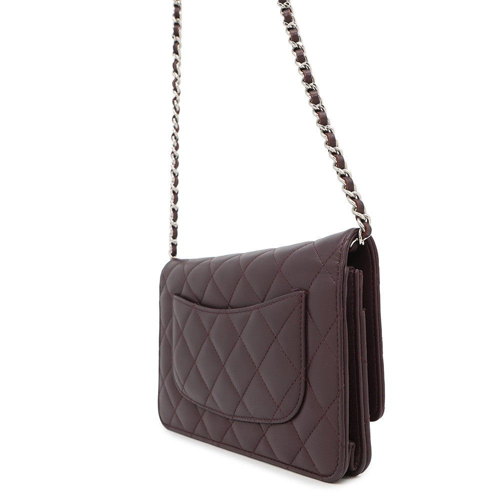 CHANEL Matelasse Chain wallet PurpleA33814 Lambskin