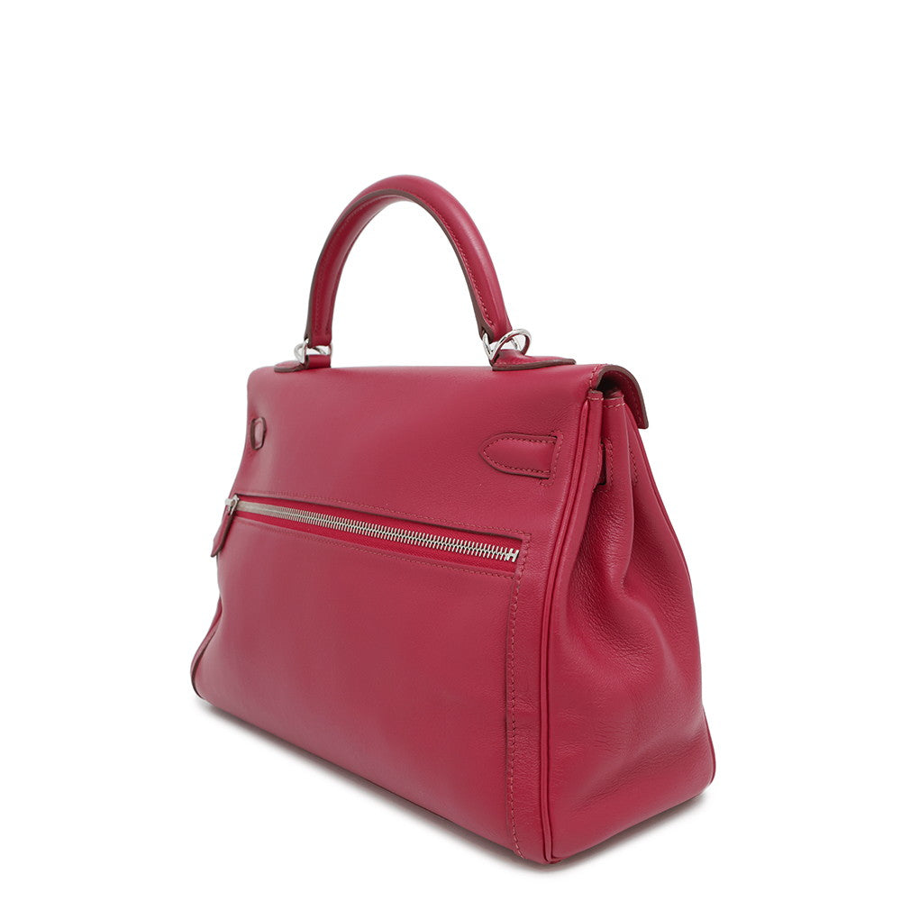 HERMES Kelly Raki Ruby Swift Leather Size 32