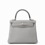 HERMES Kelly Retourne Gris Mouette Togo Leather Size 25