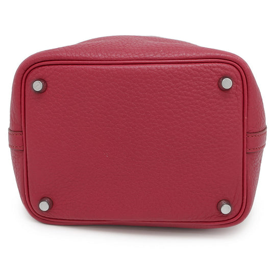 HERMES Picotin Lock Ruby Taurillon Clemence Size PM