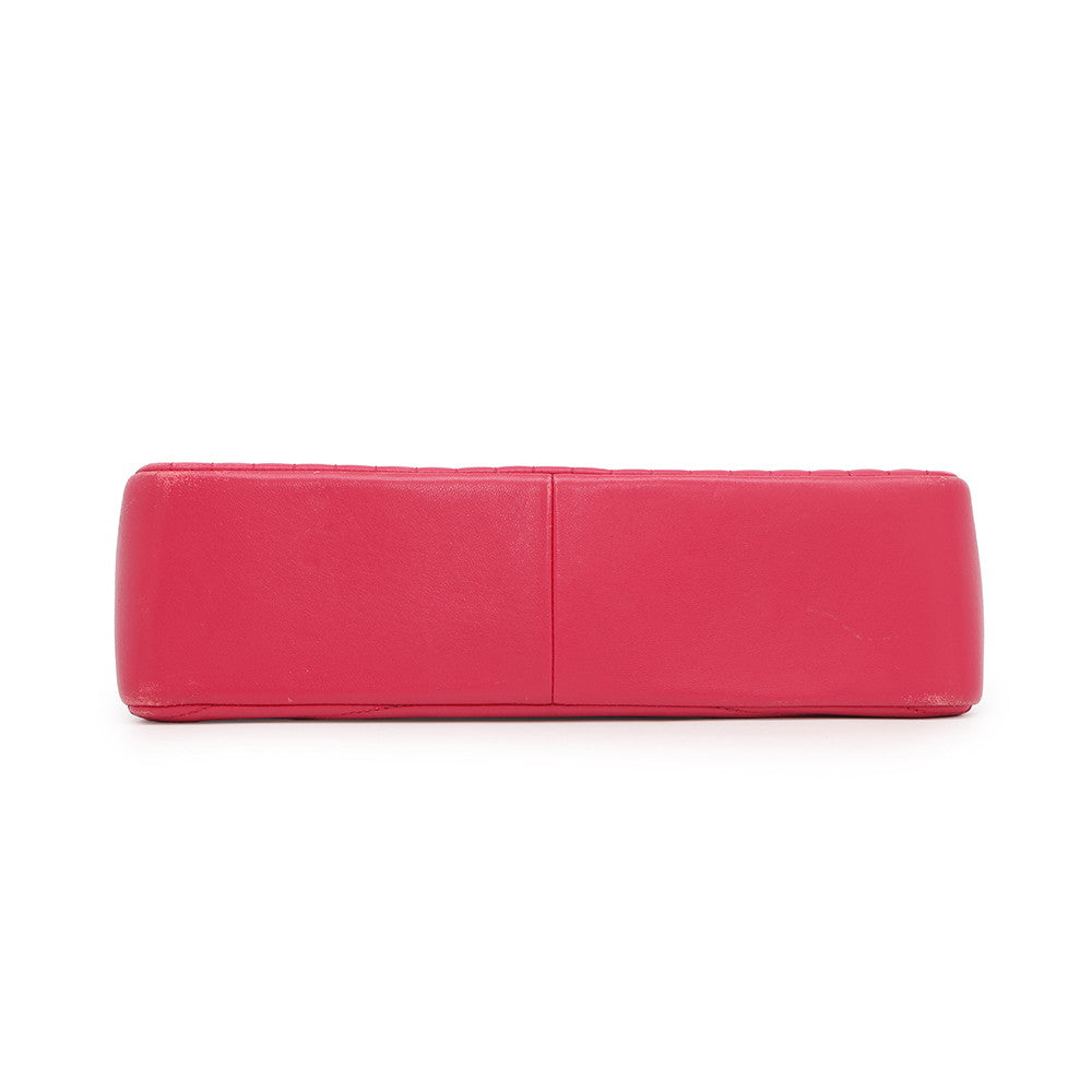 CHANEL Design Stitch ChainShoulder Bag Pink Lambskin