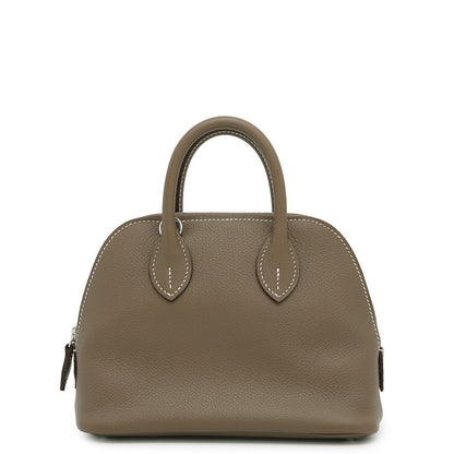 HERMES Bolide 1923 Verso Etoupe/Rouge Tomate Evercolor Size Mini