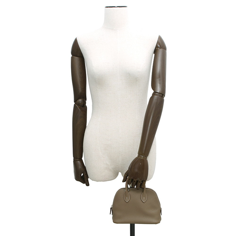 HERMES Bolide 1923 Verso Etoupe/Rouge Tomate Evercolor Size Mini