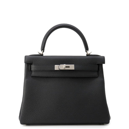 HERMES Kelly Retourne Black Togo Leather Size 28
