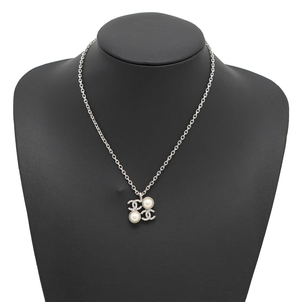CHANEL CC Logo Faux Pearl  NecklaceABF723 Metal Faux Pearl  Rhinestone