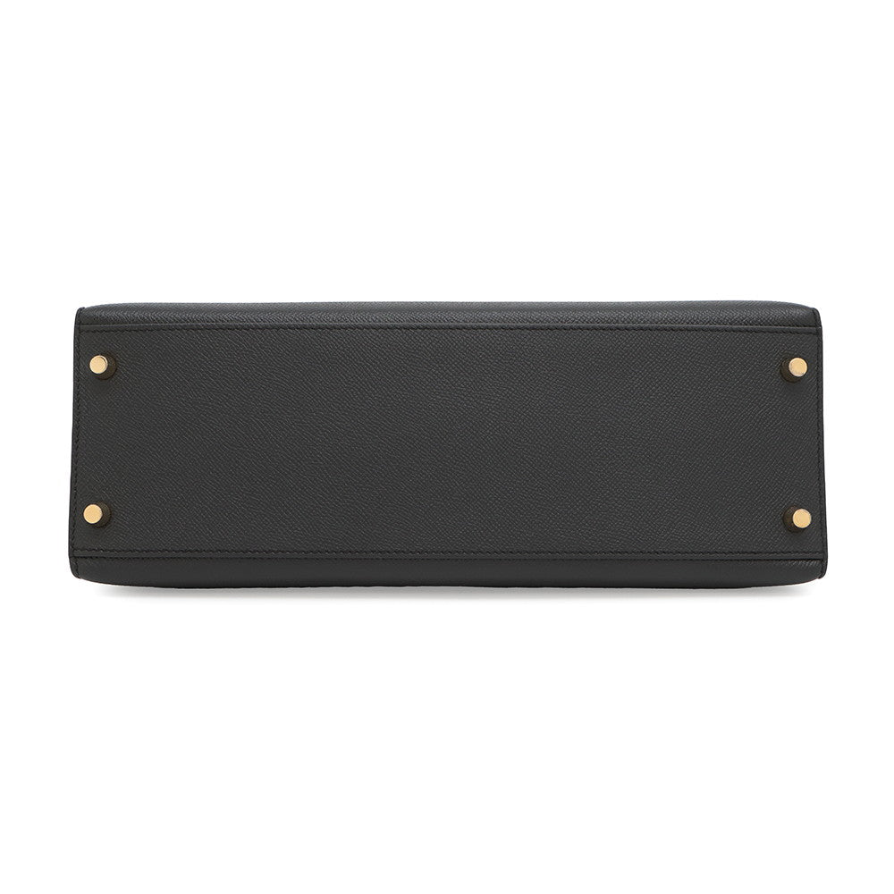 HERMES Kelly Sellier Black Epsom Size 32
