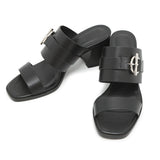 HERMES Sandals 《Cute》 60 Black Calf Leather Size 36 1/2