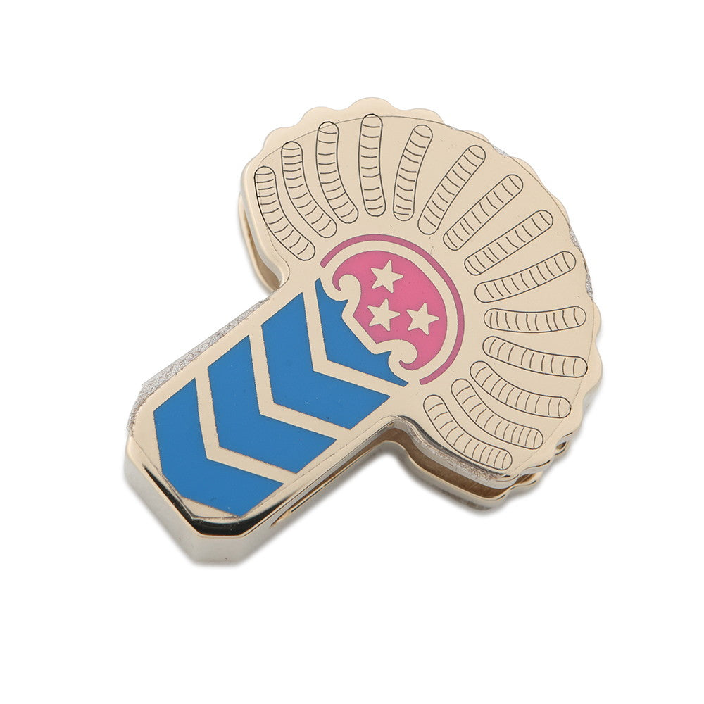 HERMES TwillyRing Epaulette Blue/Pink Metal