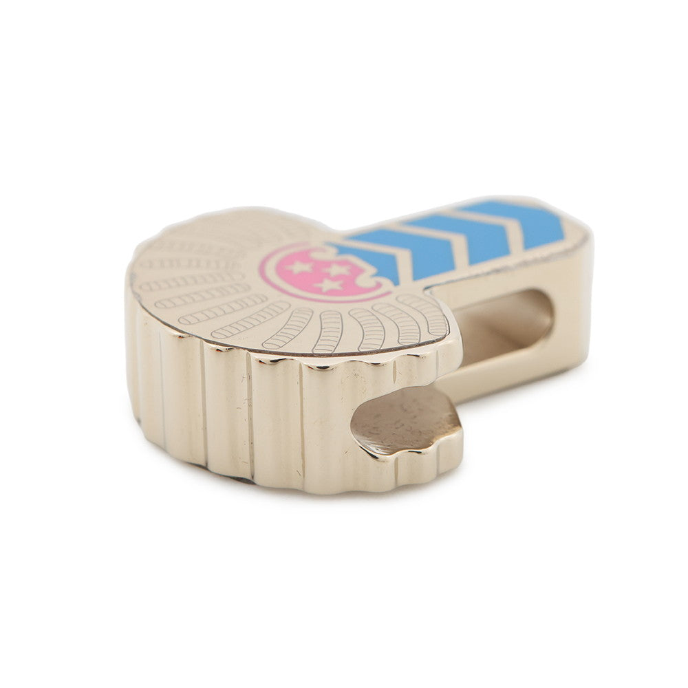 HERMES TwillyRing Epaulette Blue/Pink Metal