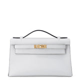 HERMES PochetteKelly Gri Platinum Swift Leather