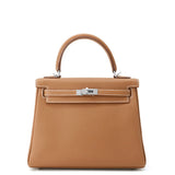 HERMES Kelly Retourne sewing Gold Togo Leather Size 25