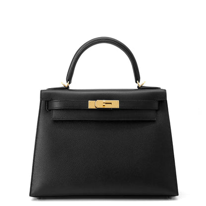 HERMES Kelly Sellier Black Epsom Size 28