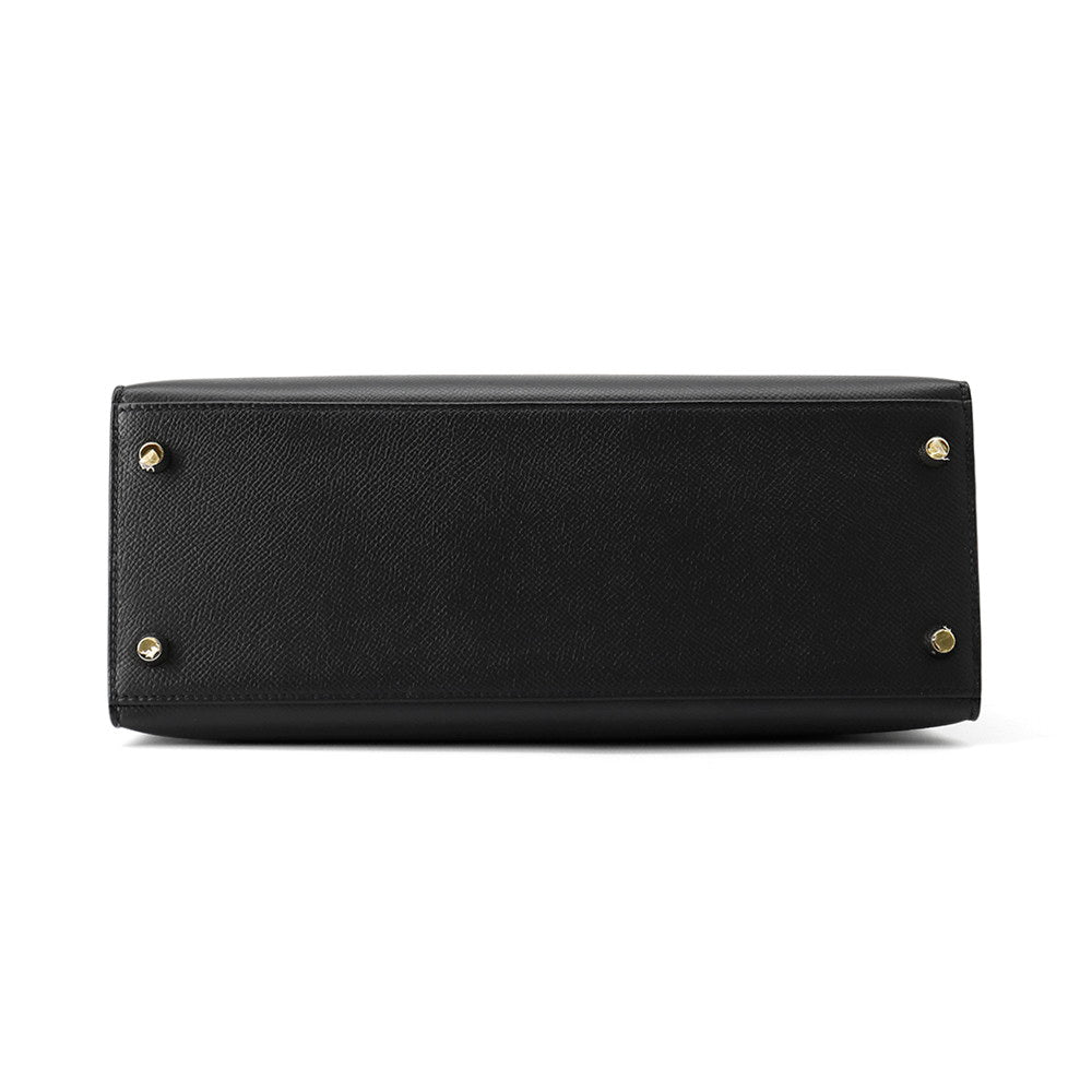 HERMES Kelly Sellier Black Epsom Size 28