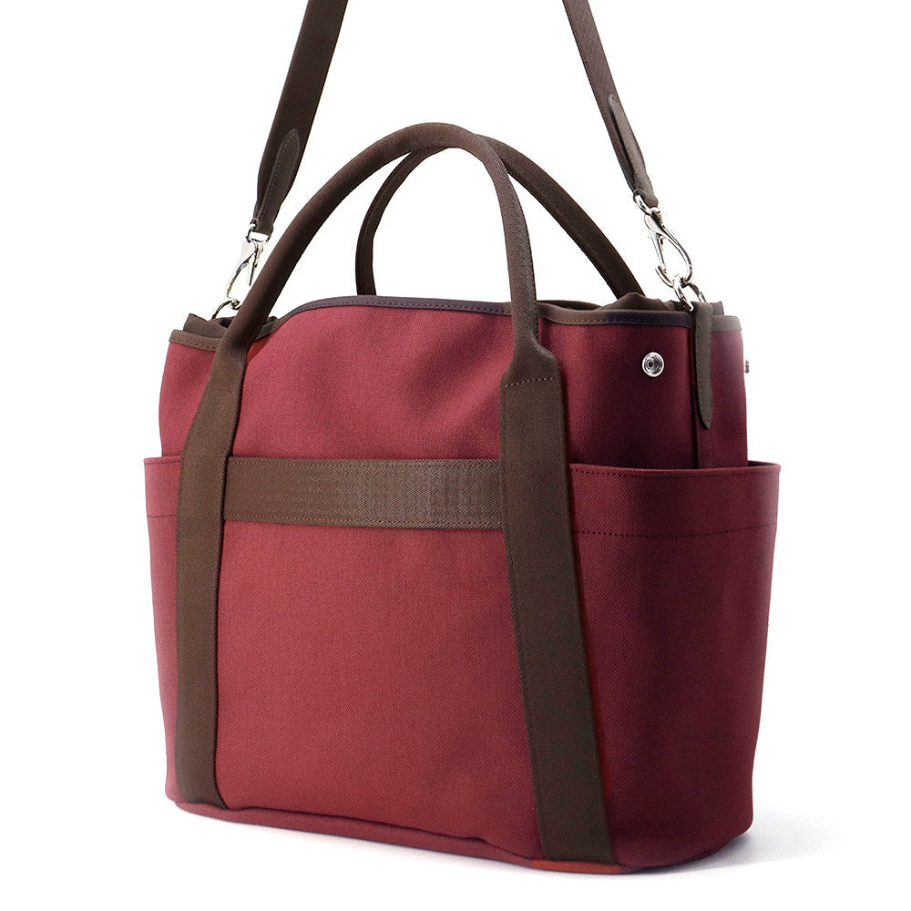 HERMES Sucked Pansage Groom Rouge H/Chocolat Canvas toile chevron