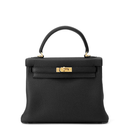 HERMES Kelly Black Togo Leather Size 25