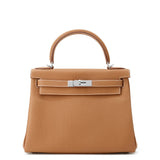 HERMES Kelly Retourne Gold Togo Leather Size 28