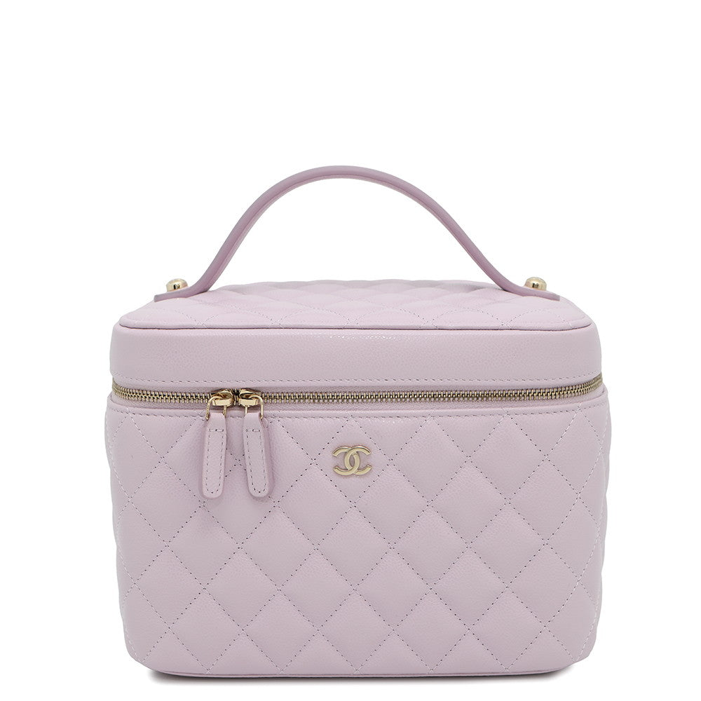 CHANEL Matelasse vanity bag Light PurpleAP2573 Caviar Leather