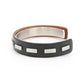HERMES Combination Bangle Size S Black/Silver Leather Metal