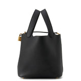 HERMES Picotin Lock Black Taurillon Clemence Size PM