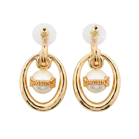 CHANEL Pearl logo Metal Faux Pearl