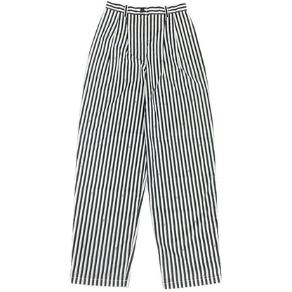 CHANEL Coco Beach Striped Pants Size 34 Black/WhiteP76233 Cotton 97% Polyurethane 3%