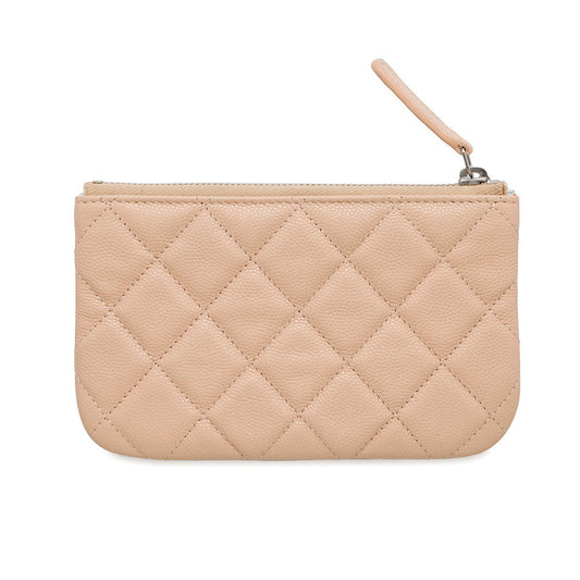 CHANEL CC Logo Matelasse Mini Pouch BeigeAP4335 Caviar Leather