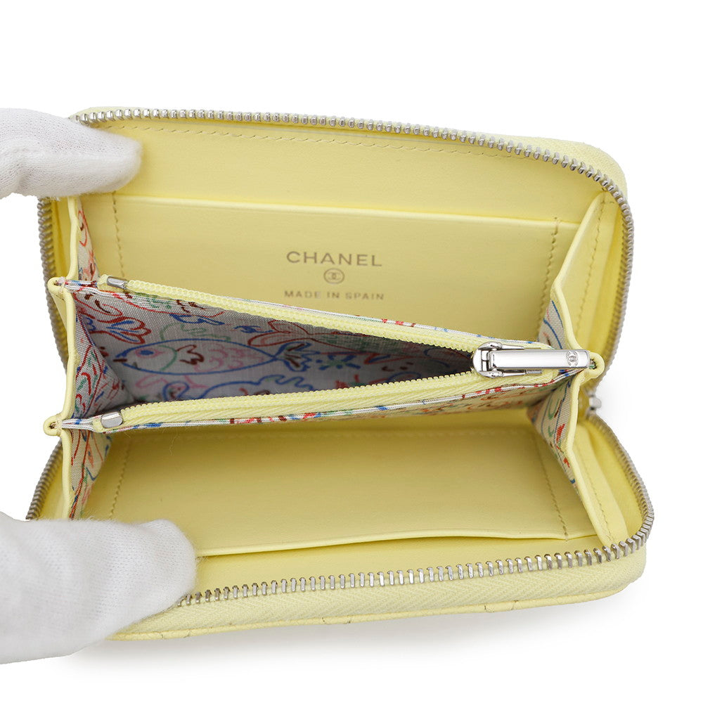 CHANEL Matelasse Coin purse YellowAP4332 Caviar Leather