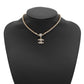 CHANEL CC Logo Necklace ChokerABE544 Rhinestone Gold Plated