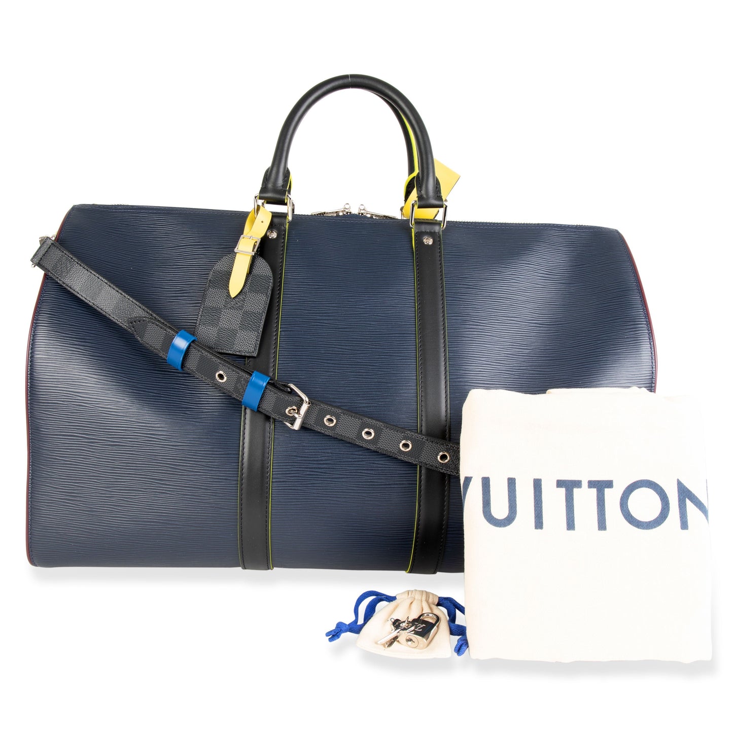 Louis Vuitton Louis Vuitton Marine Epi Leather Patchwork Graphite Keepall 50 Duffle Bag