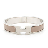 HERMES Clic H Size PM Beige Metal Enamel