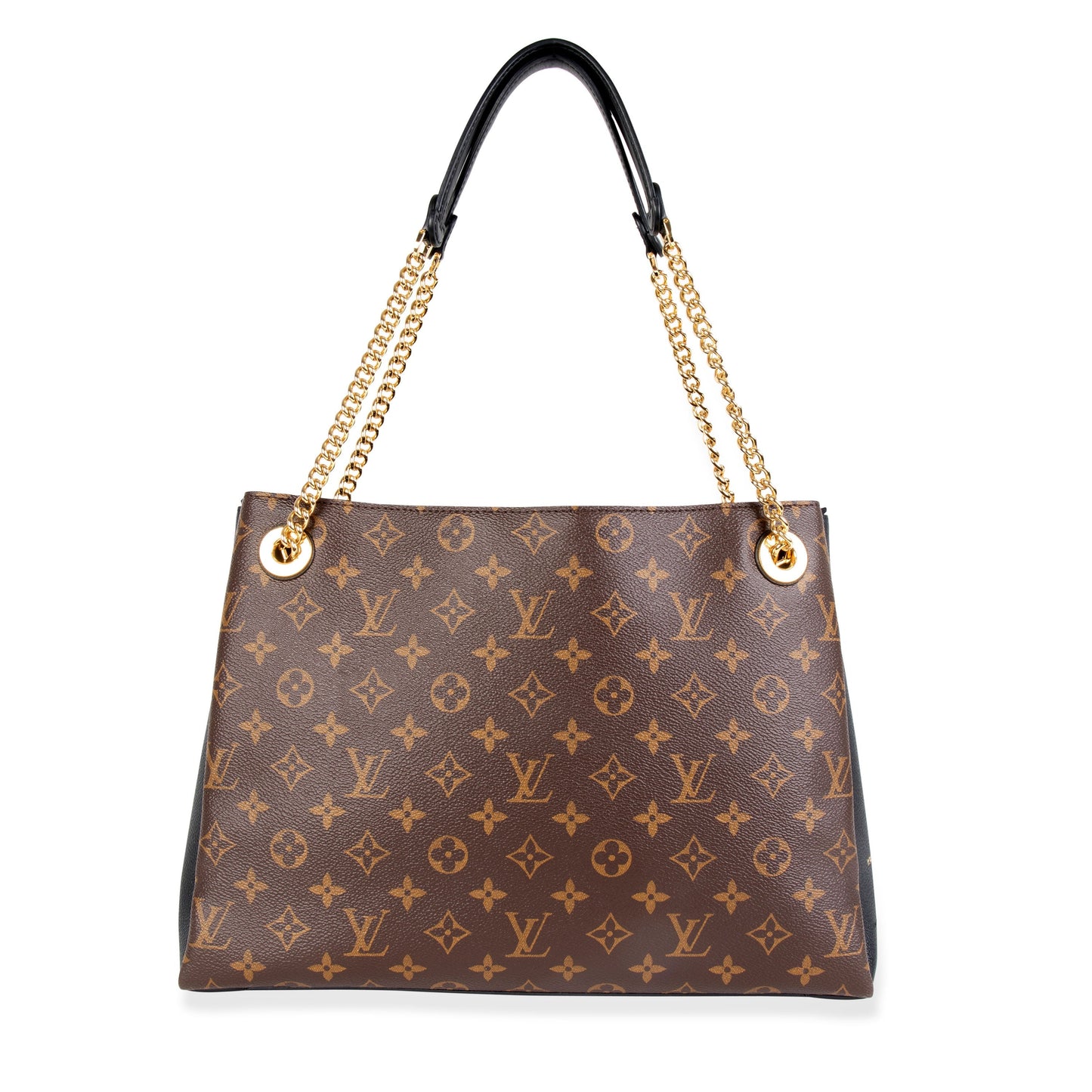 Louis Vuitton Louis Vuitton Brown Monogram Canvas & Black Taurillon Leather Surene MM Tote