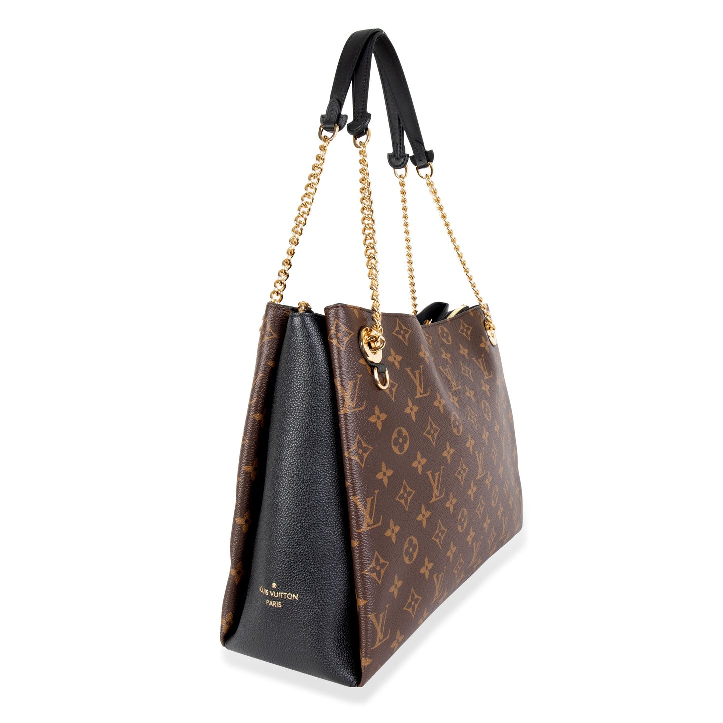 Louis Vuitton Louis Vuitton Brown Monogram Canvas & Black Taurillon Leather Surene MM Tote