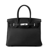 HERMES Birkin Black Togo Leather Size 30